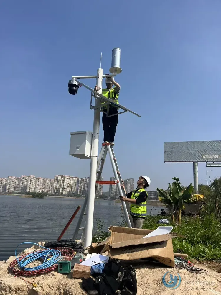 水利监测立杆安装现场